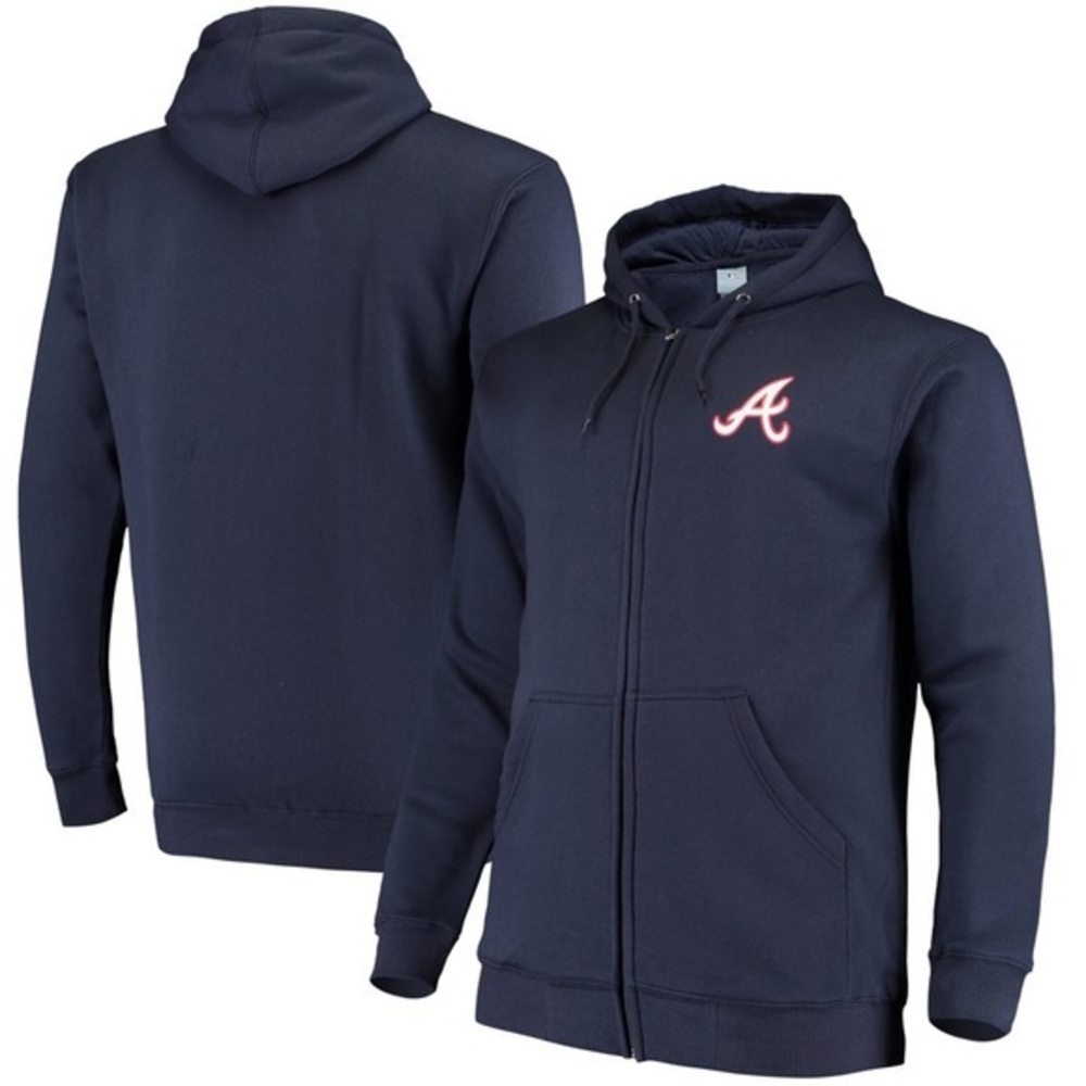 Atlanta Braves World Series Champions Men Genuine Merchandise Full Zip Hoodie 3X